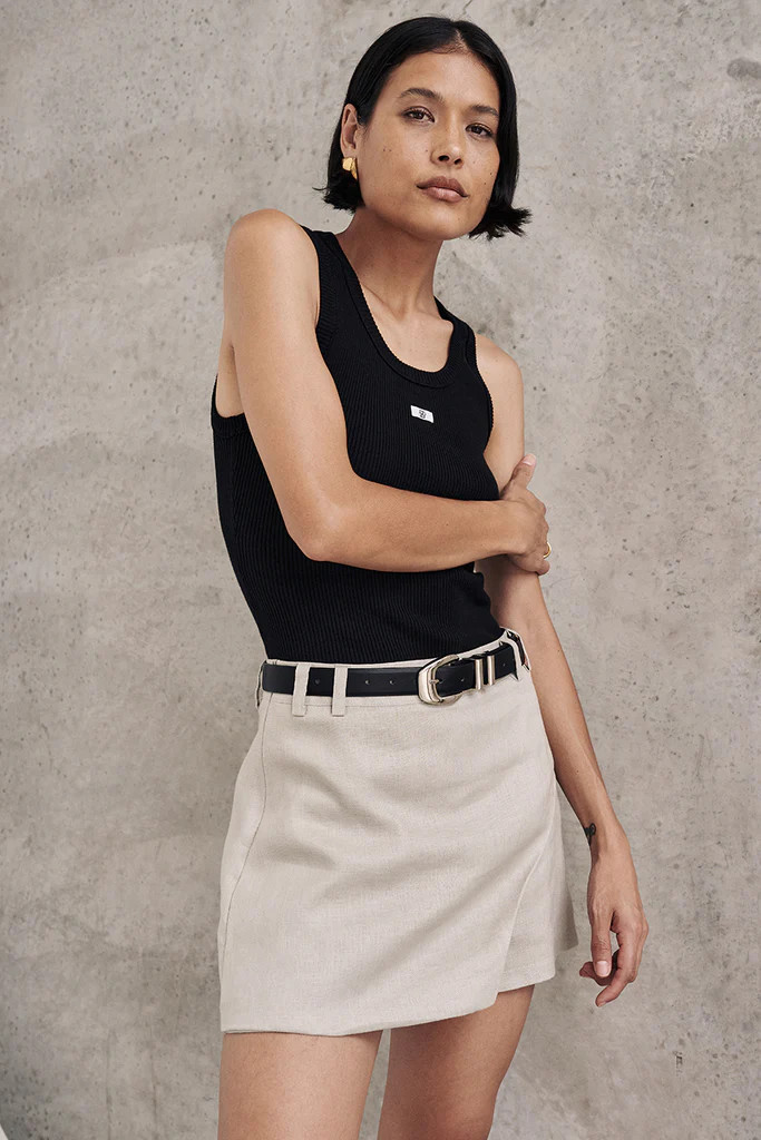 ASTER CHALK LINEN SKORT | DISSH