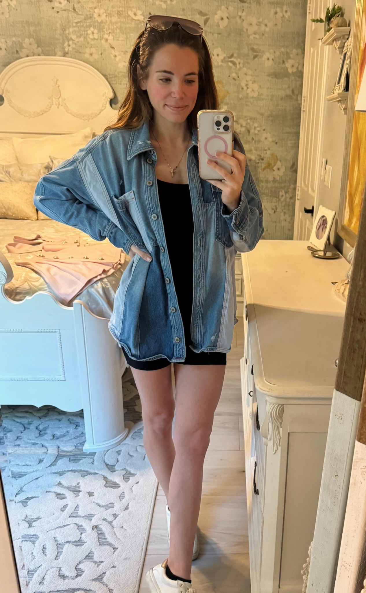 OOTD Denim Jacket Patchwork edition  from Free People  

#LTKmomlife #LTKSeasonal #LTKootd