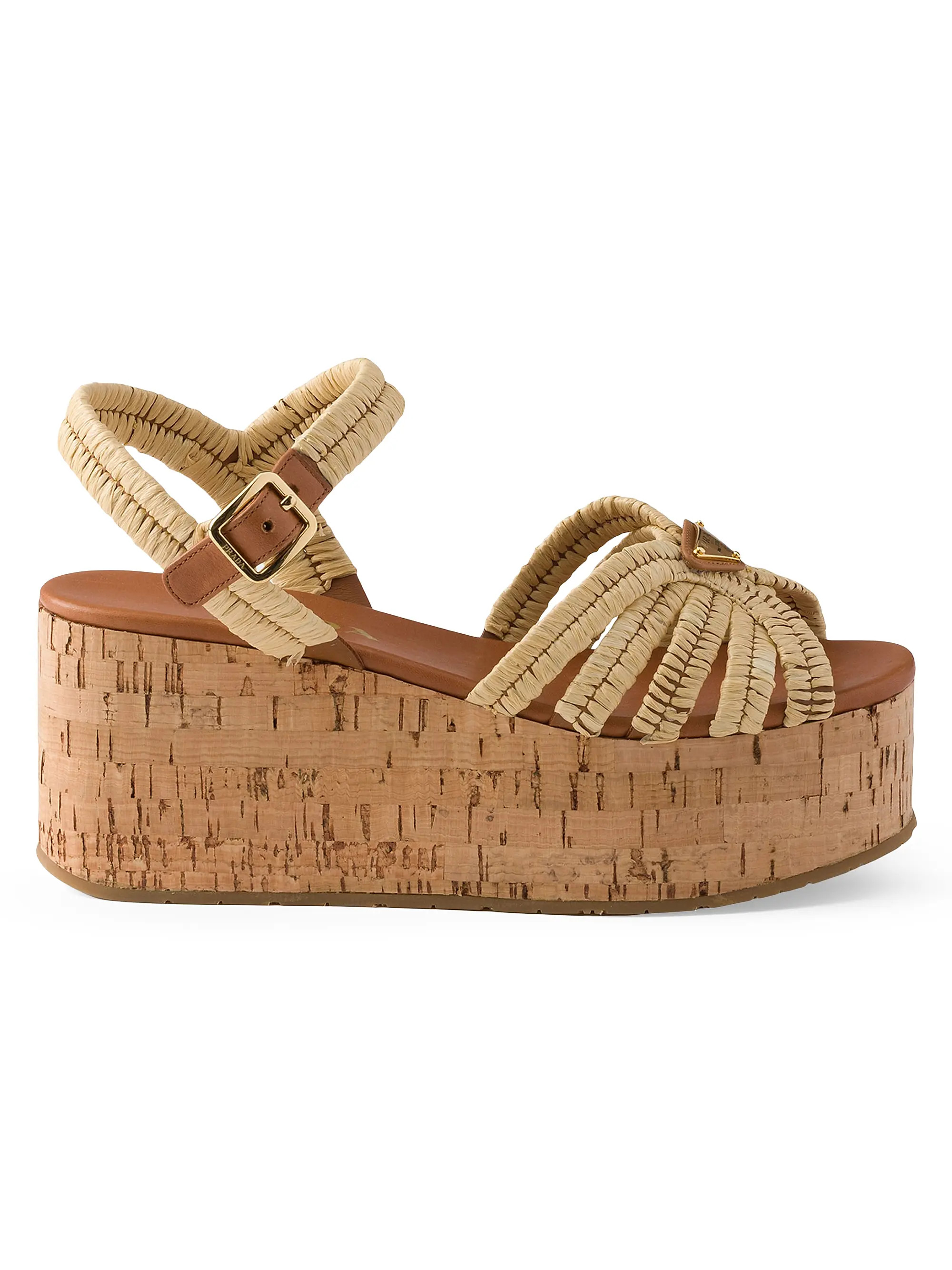 Prada Crochet Platform Sandals | Saks Fifth Avenue | Saks Fifth Avenue