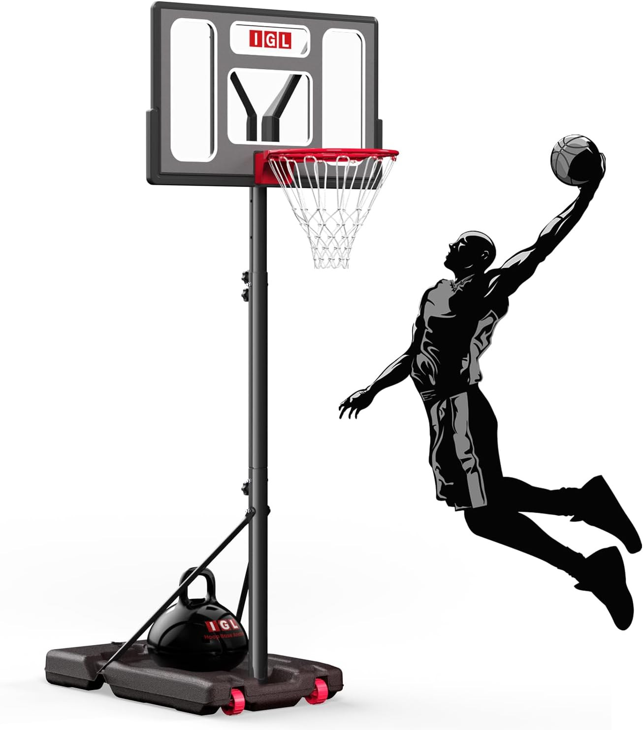 Portable Basketball Hoop, 5.6-10FT Adjustable Basketball Goal System, 40/44 Inch Outdoor Basketba... | Amazon (US)