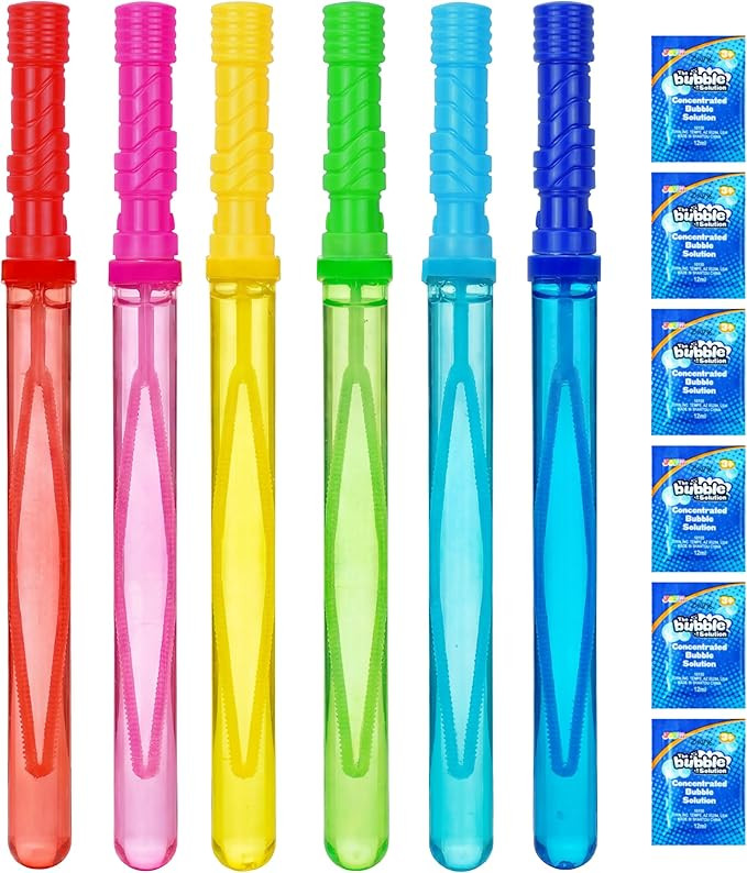 JOYIN 14.6’’ Big Bubble Wands for Kids, 6 PCS Bubble Wand with Refill Solution for Summer Toy... | Amazon (US)