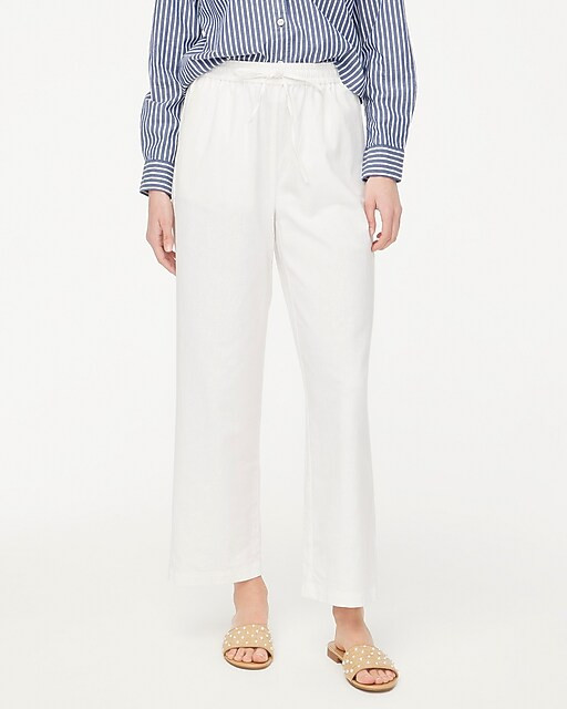 Linen-blend slim wide-leg drawstring pant | J.Crew Factory