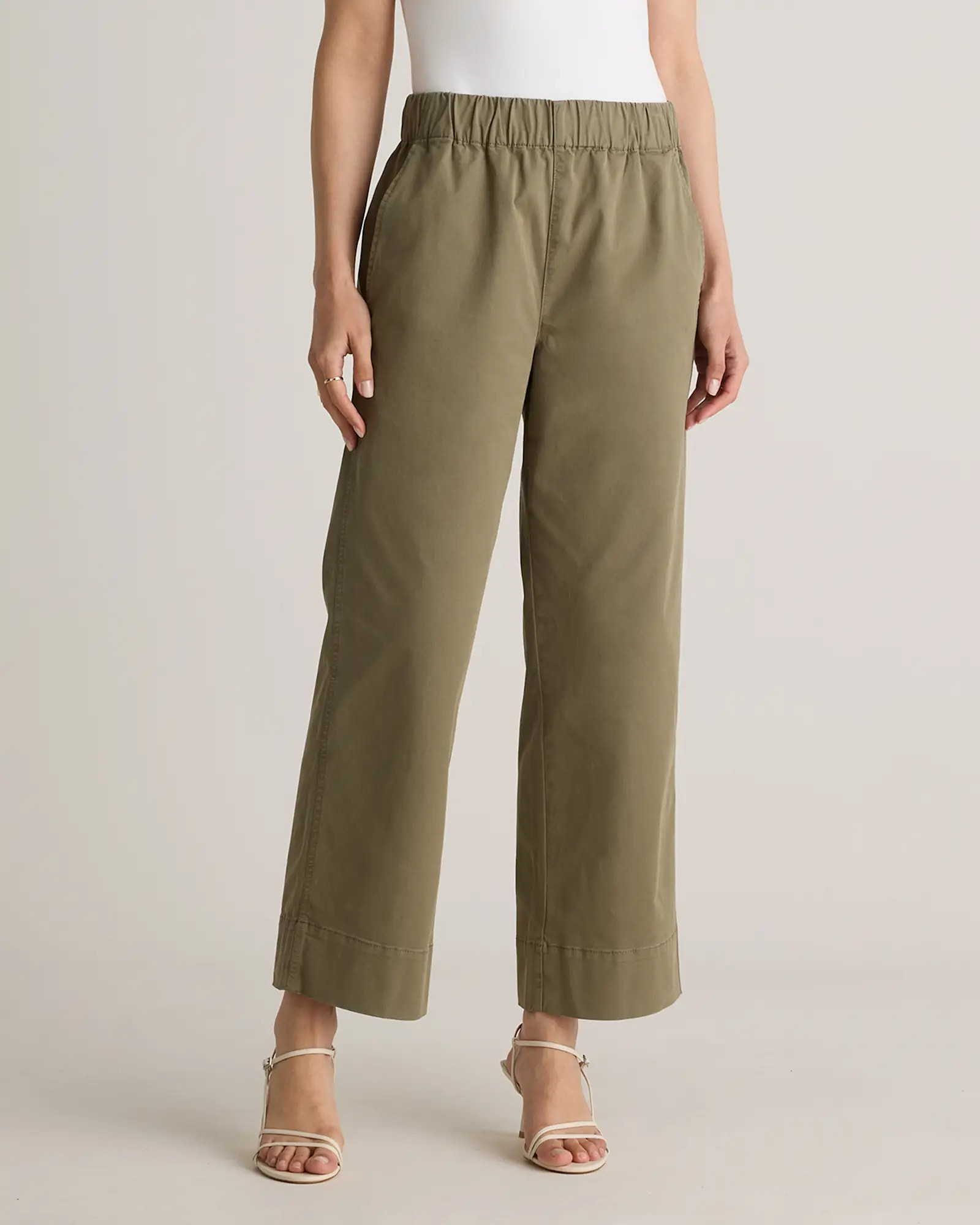 Organic Stretch Cotton Wide Leg Chino Pants | Quince