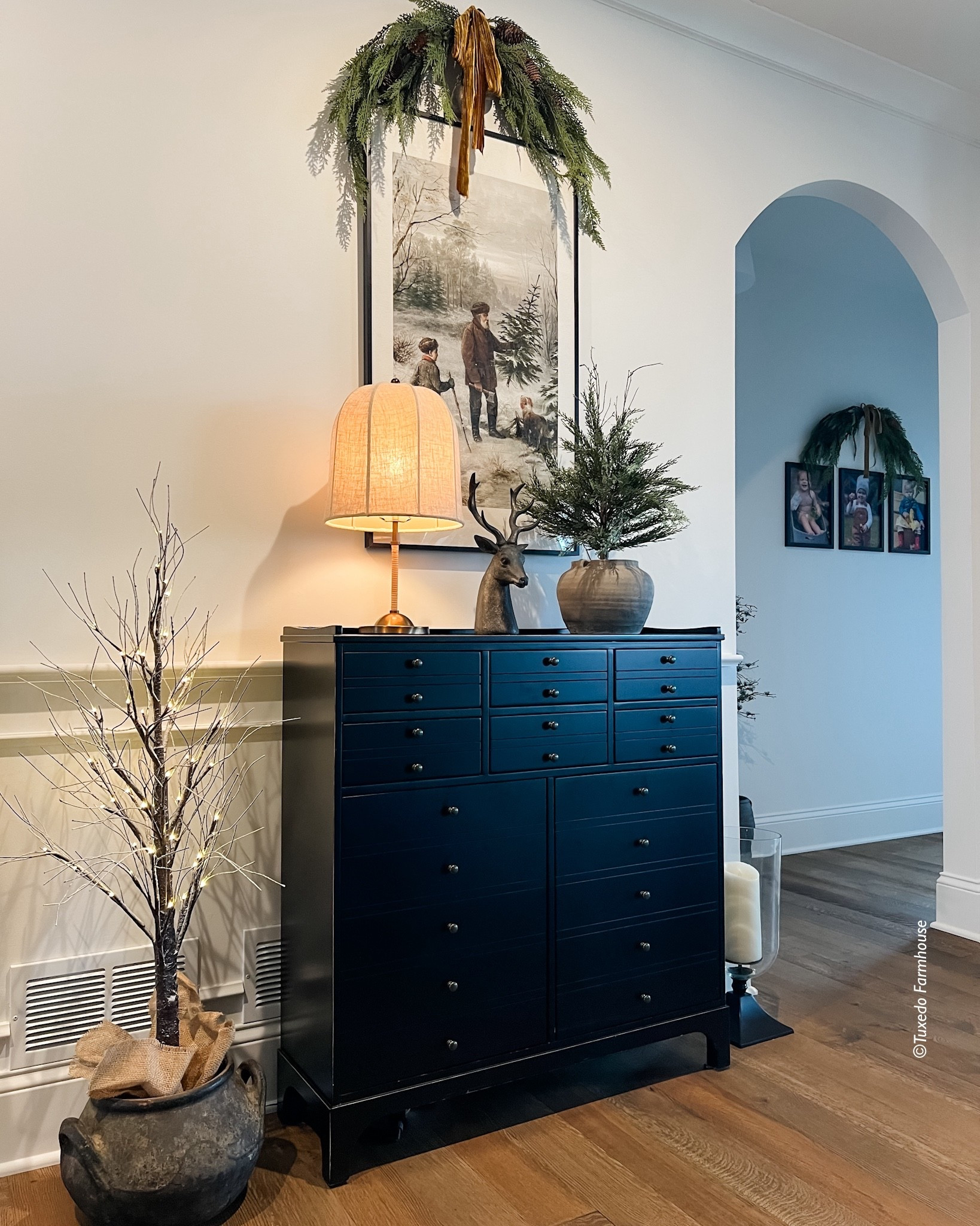 Holiday in my foyer hallway is complete. This apothecary cabinet is still a fav piece of mine. It’s perfect for narrow spaces and is on sale. This vintage art is so charming. Add a swag, with velvet ribbon and a couple ornaments, above your art for a little something more. 

#LTKSeasonal #LTKHoliday #LTKHome