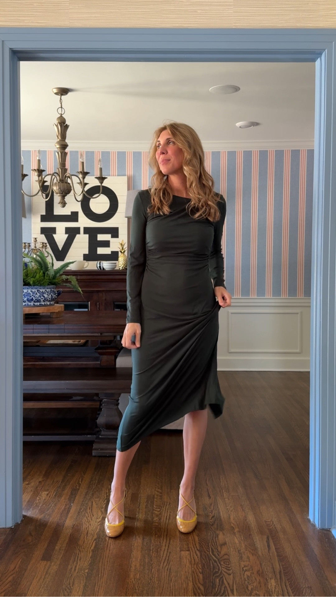 (Gifted product)

This is a great comfy dress that would be so perfect for all the fall events like weddings - and heck, even Christmas!

I’m wearing a small and would say it runs true to size.

#LTKWedding #LTKOver40