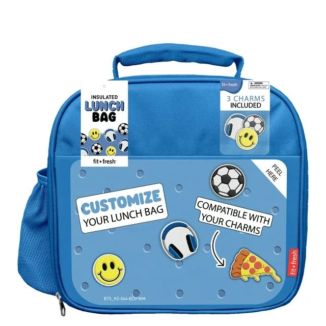 Fit & Fresh DIY Lunch Bag Reusable/Insulated Polyester Bag with Shoe Charm Slots for Personalizat... | Walmart (US)