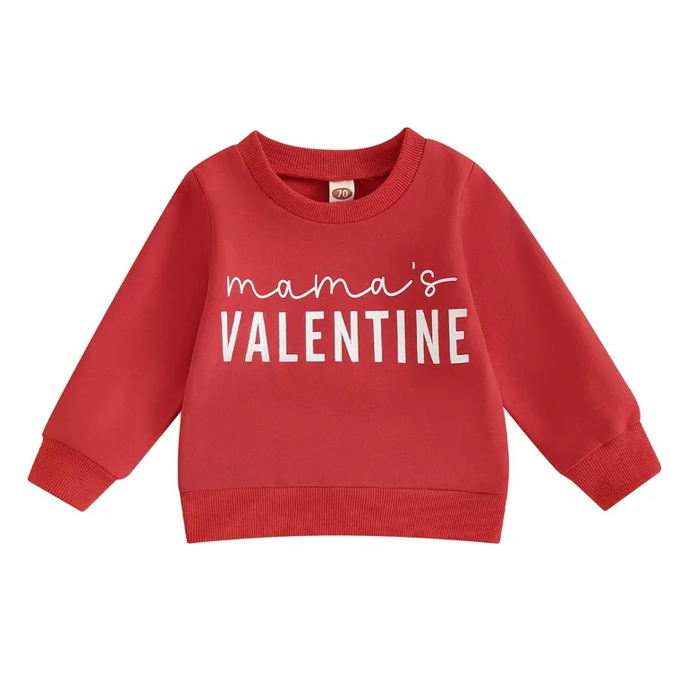 Mommy and Me Valentines Outfits Letter Print Family Matching Sweatshirt Long Sleeve Round Neck Pu... | Walmart (US)