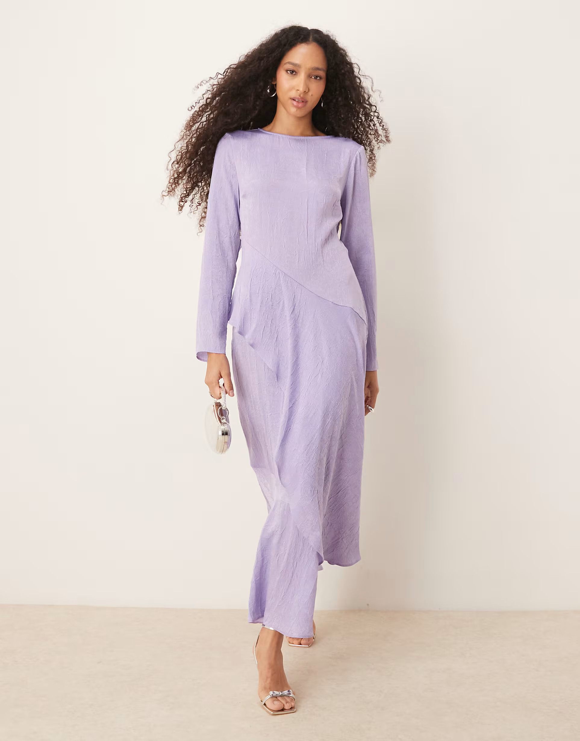 ASOS DESIGN frill tiered maxi dress in lilac | ASOS (Global)
