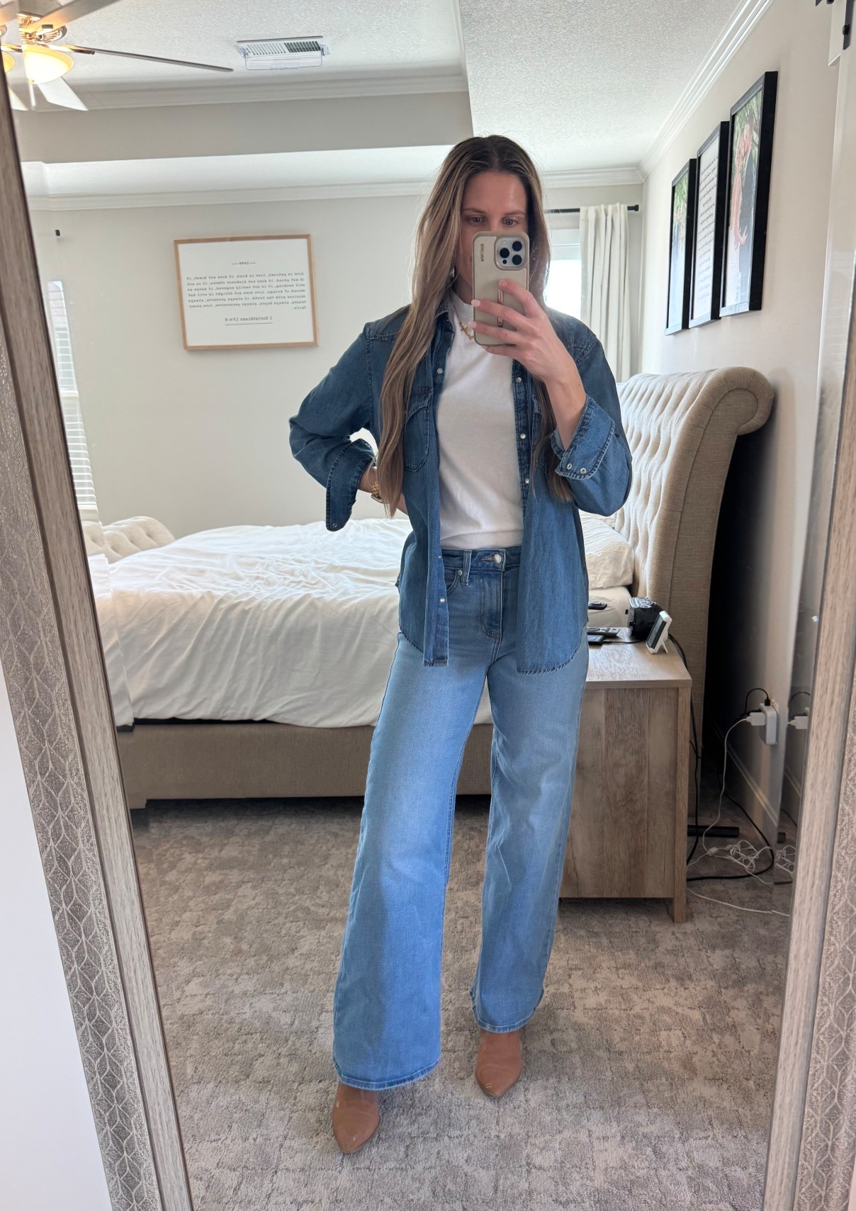 Get these jeans!! Love some denim on denim. My long sleeve and jeans are target and I ALWAYS get compliments on them! Only $28. So comfortable. True to size. 

#LTKSeasonal #LTKStyleTip #LTKFindsUnder50