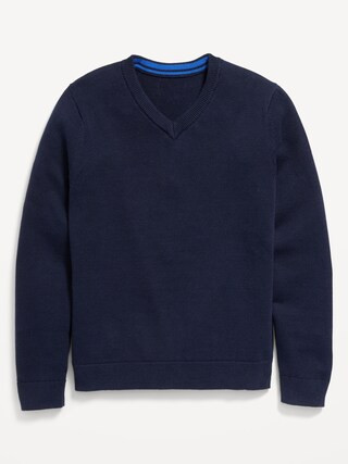 School Uniform Solid V-Neck Sweater for Boys | Old Navy (US)