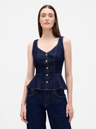 Denim Peplum Tank Top | Gap (US)