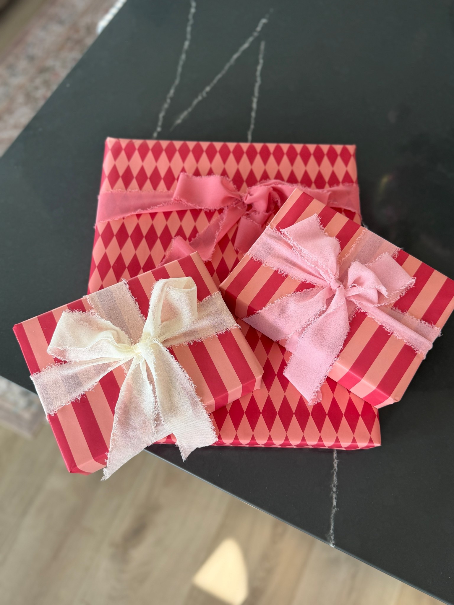 Cute double sided wrapping paper! it says red and pink, but in person it’s dark pink and light pink  ￼

#LTKHome #LTKValentine
