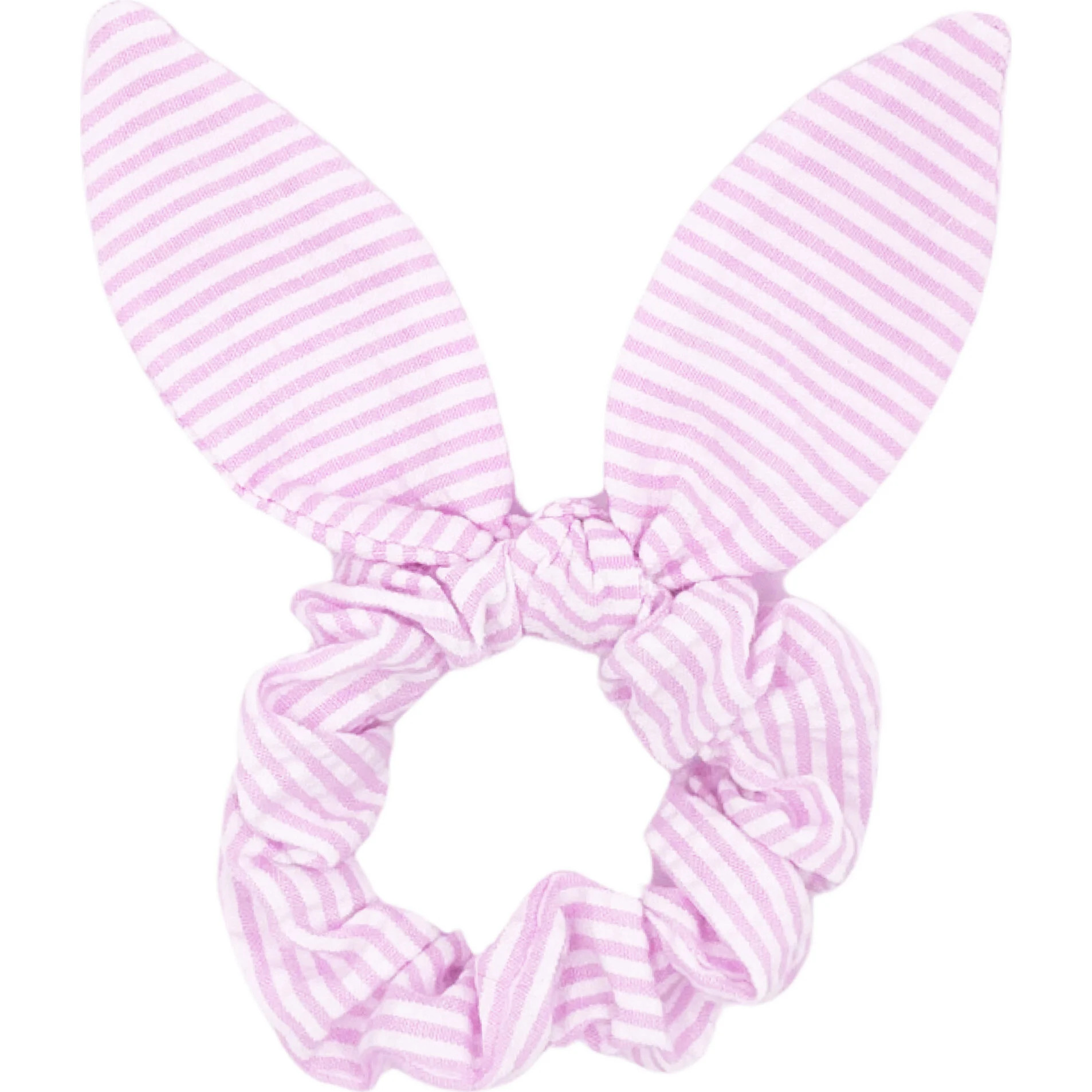Seersucker Bow Scrunchie, Palmer Pink | Maisonette