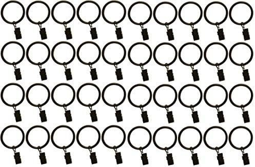 1.5-inch, Set of 40, Black - Metal Curtain Rings with Clips and Eyelets – TEJATAN (Also Known a... | Amazon (US)