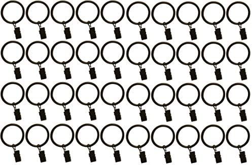 1.5-inch, Set of 40, Black - Metal Curtain Rings with Clips and Eyelets – TEJATAN (Also Known a... | Amazon (US)