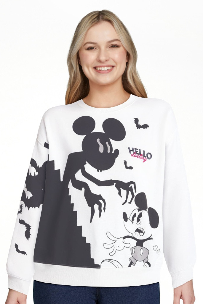 Mickey Mouse Women's Halloween Graphic Sweatshirt with Long Sleeves, Sizes XXS-XXL | Walmart (US)