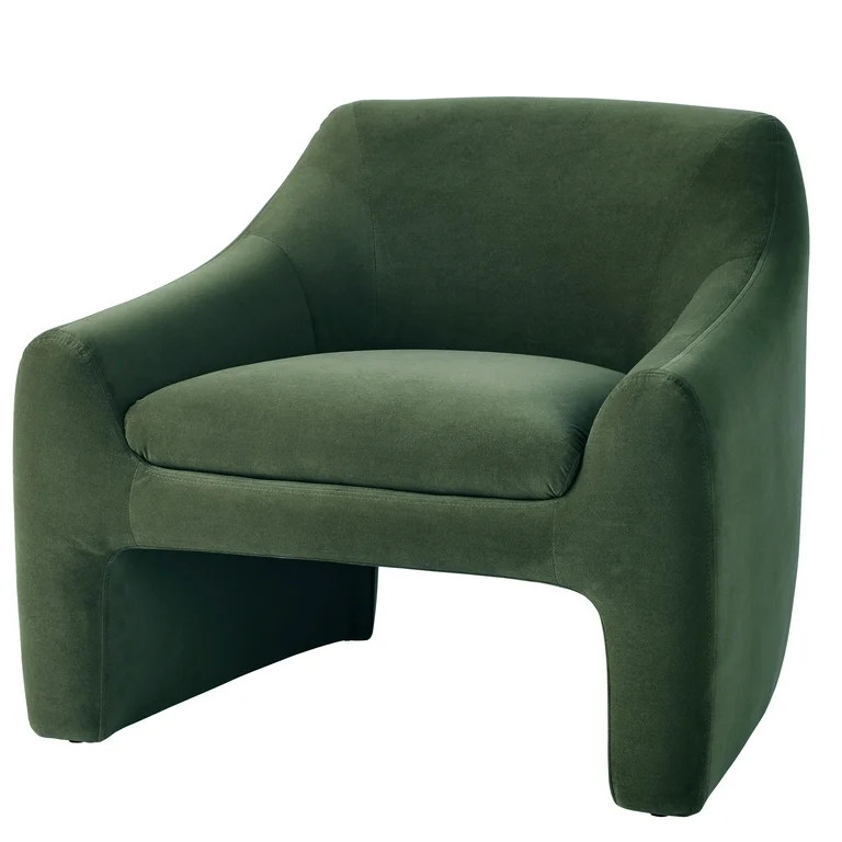 Better Homes & Gardens Emerson Curvy Accent Chair, Olive - Walmart.com | Walmart (US)