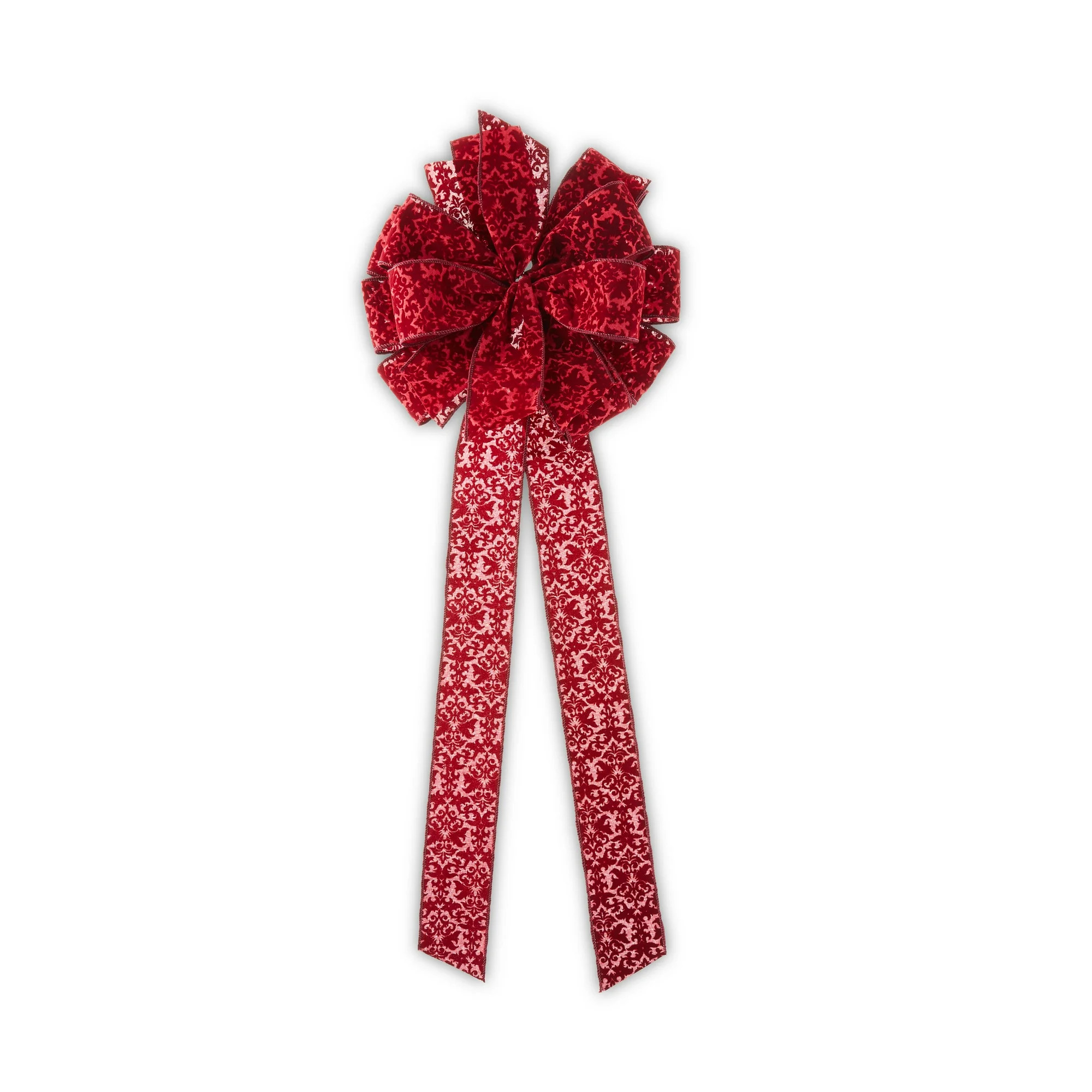 My Texas House Burgundy Scroll Velvet Tree Topper Bow, 28“ | Walmart (US)
