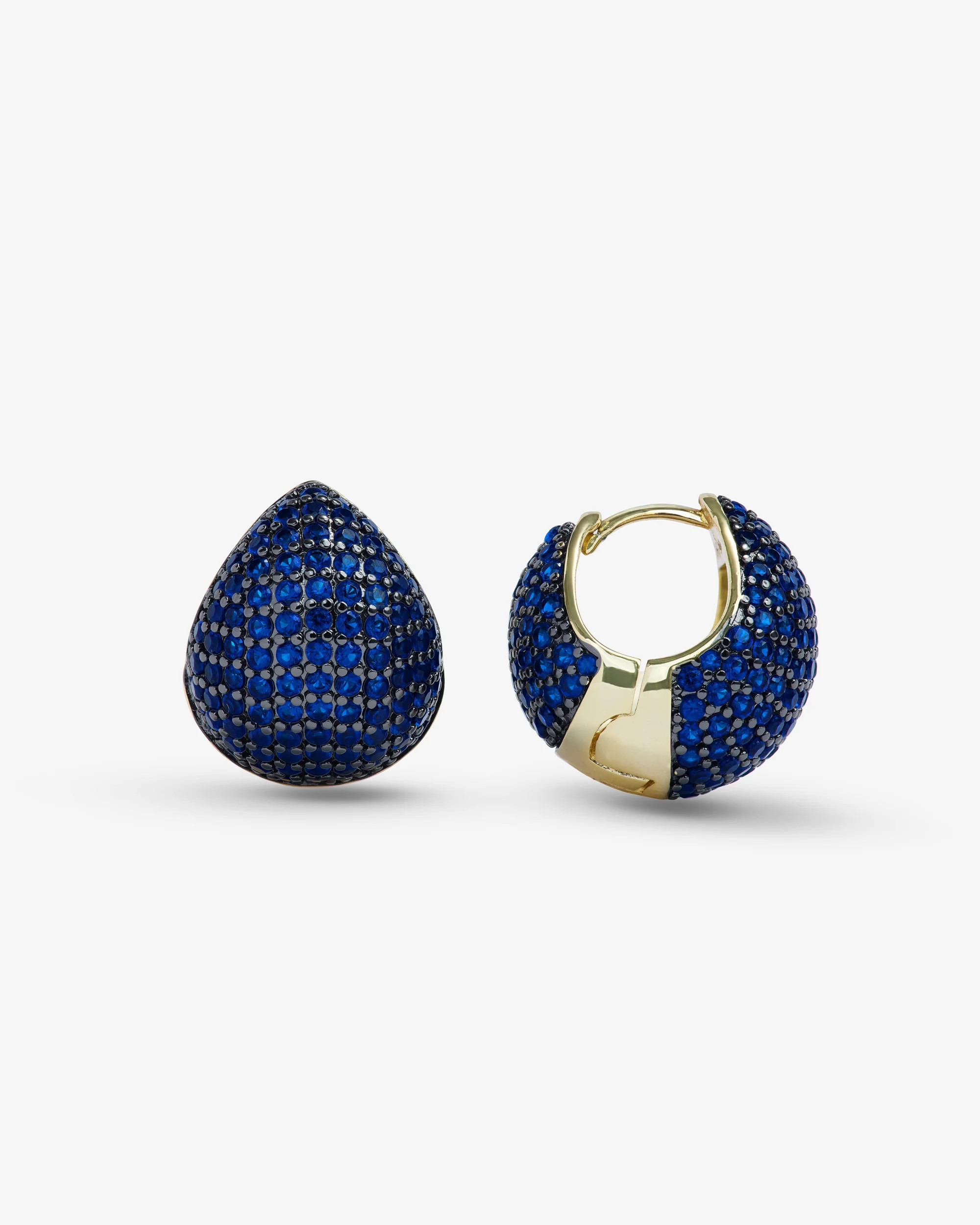 Norah Pavé Earrings - Gold|Blue Sapphire | Melinda Maria Jewelry