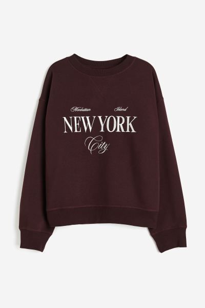 Sweatshirt - Burgundy/New York - Ladies | H&M US | H&M (US + CA)
