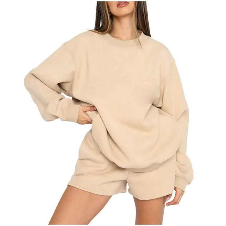 Dyegold Sweatsuits For Women Set 2 Piece Outfit Fall Fashion Long Sleeve Quarter Zip Pullover Top... | Walmart (US)