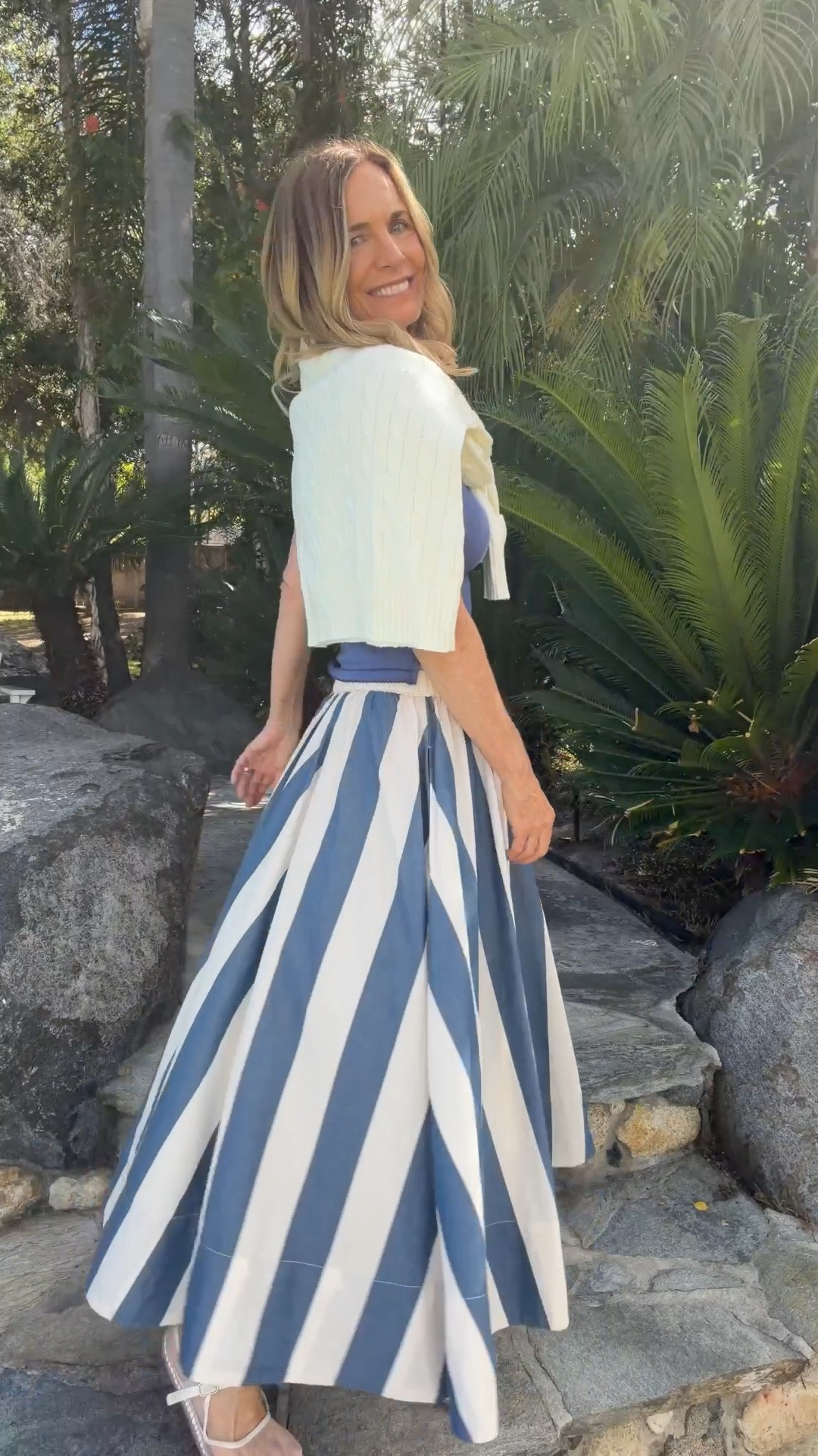 The perfect Summer blue outfit!! 
The striped skirt says…”Let’s got to Italy” 🤗

Need a LINK? Comment “SUMMER”

I’m 5’4” wearing XS & 0.

Summer outfits for women over 50, over 50 fashion, over 50 women

#LTKdayinmylife #LTKOver40 #LTKTravel