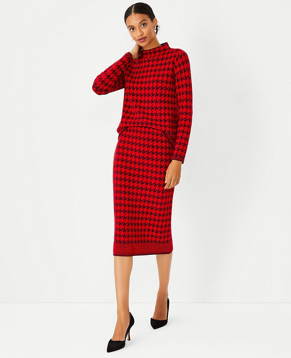 Stitchy Houndstooth Sweater | Ann Taylor (US)