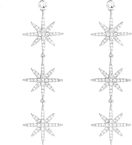 Blingsoul Christmas Star Earrings - Silver Dangle Earrings Crystal Wedding Jewelry Jewelry Gifts ... | Amazon (US)