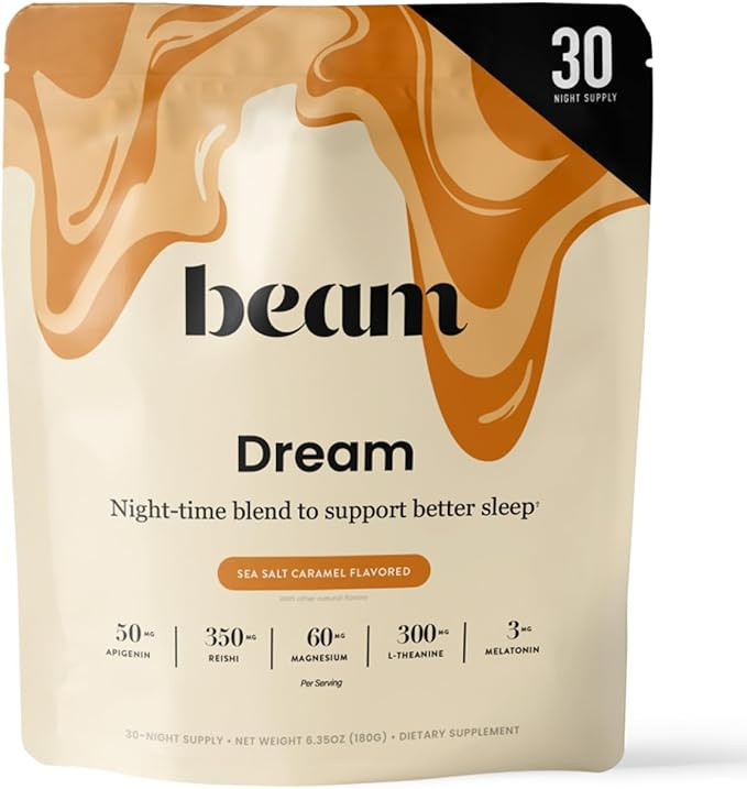 Beam Dream Sleep Powder, L-Theanine, Apigenin, Reishi and Magnesium, Third Party Tested Natural S... | Amazon (US)