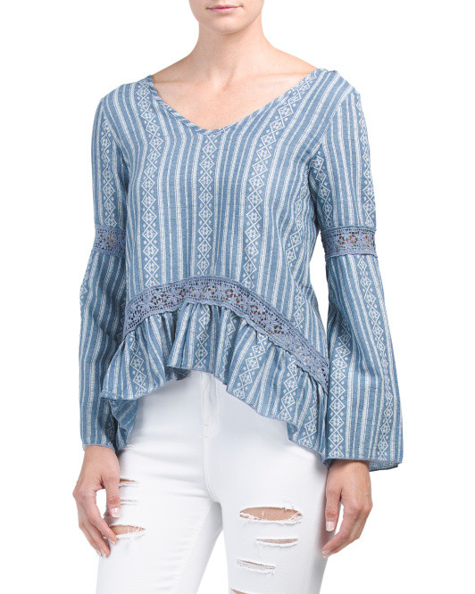 Juniors Made In USA Geo Striped Top | TJ Maxx