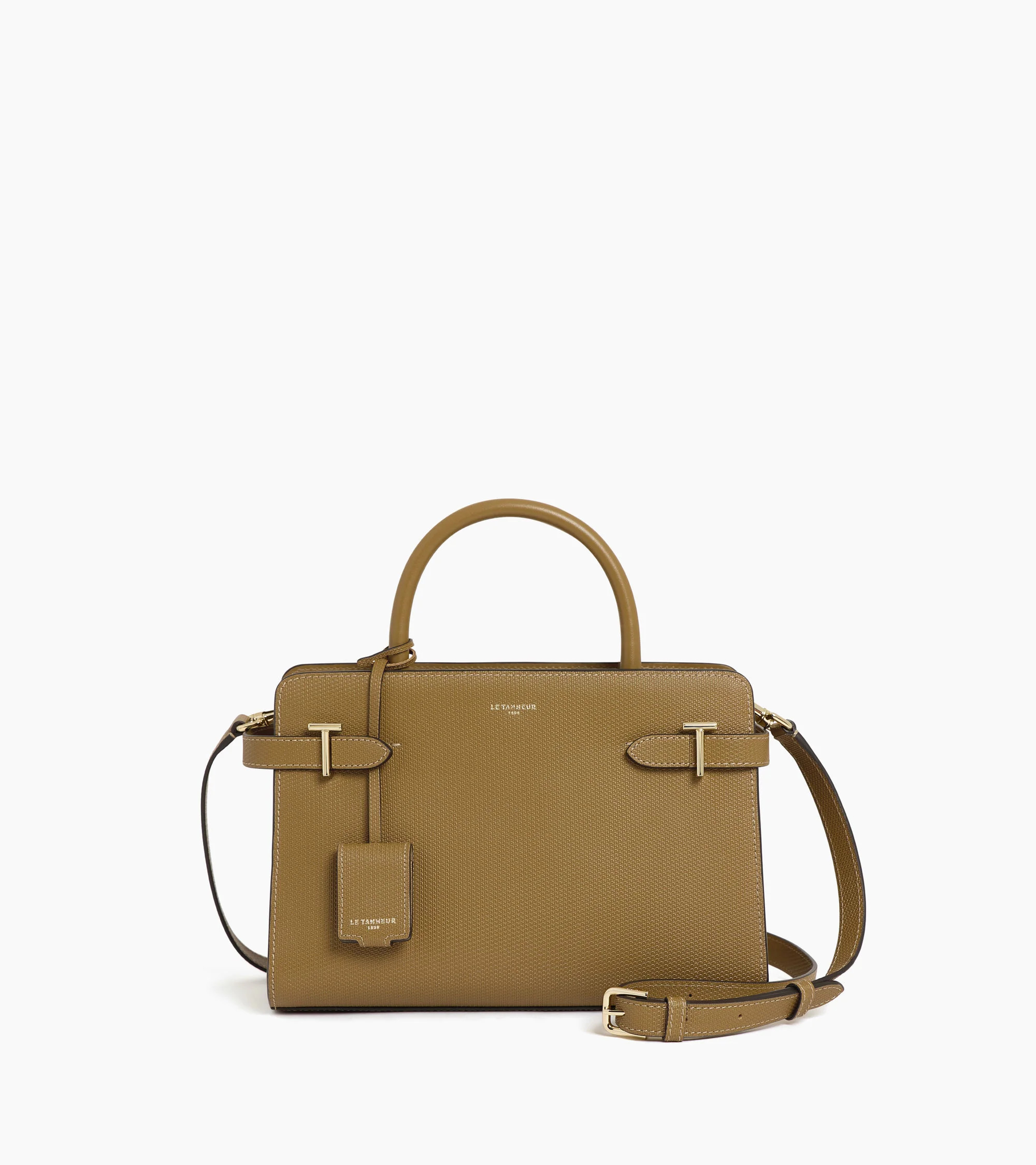 Emilie medium-sized handbag in signature t leather | Le Tanneur