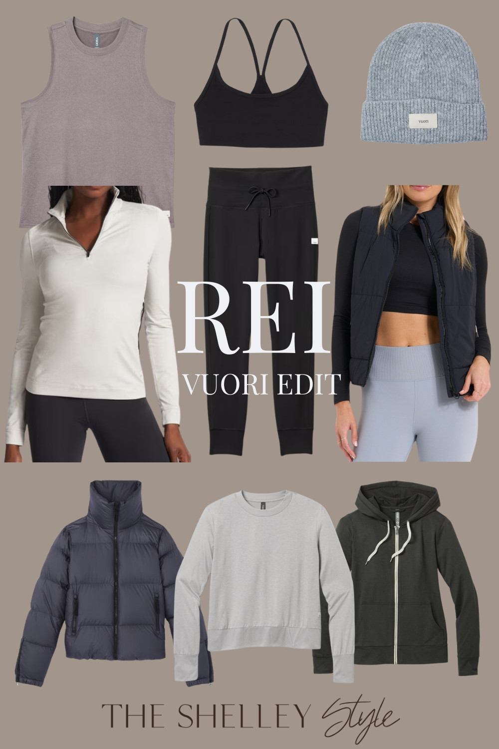 REI VUORI EDIT: Hoodie, Tank top, Half zip, Sports bra, Vest, Leggings, Down Jacket, Label hat, Crew Top. 

 #LTKActive #LTKStyleTip #LTKFitness