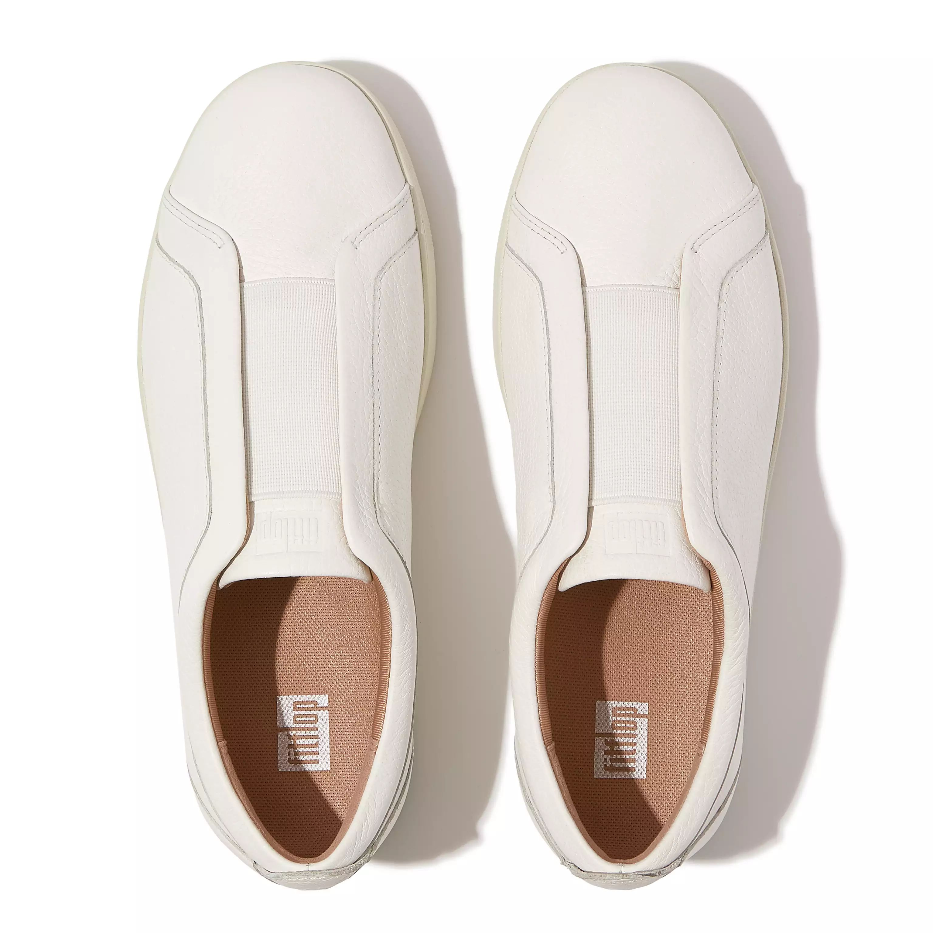 RALLY Elastic Tumbled-Leather Slip-On Sneakers | FitFlop (US)