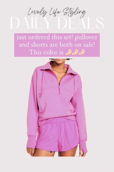 New old navy set on sale! This color is so pretty 🤩🌸 
Old Navy sale
Spring activewear 
Half zip pullover 
Running shorts 


#LTKstyletip #LTKfindsunder50 #LTKsalealert