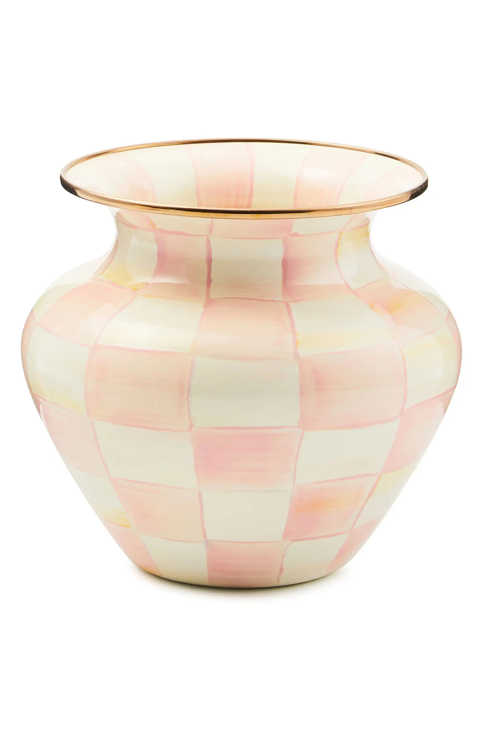 Rosy Check Large Enameled Steel Vase | Nordstrom