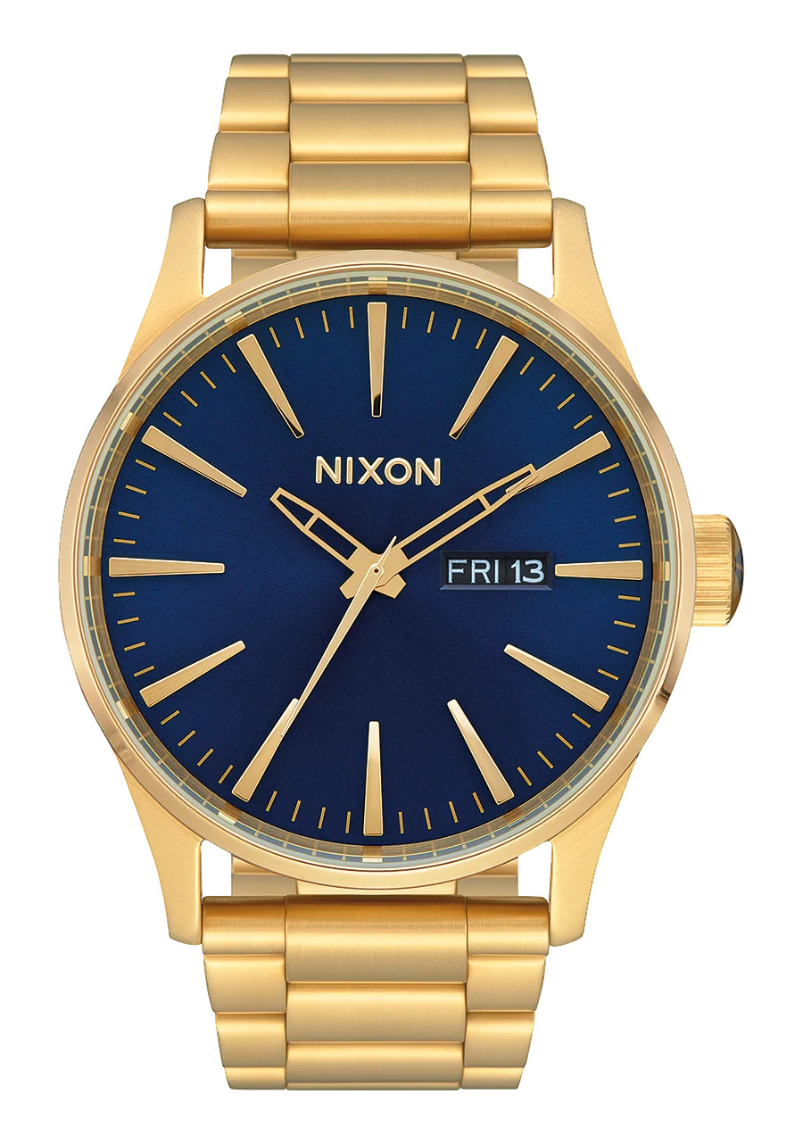Sentry Stainless Steel Watch | Gold / Blue Sunray / Gold | Men's Stainless Steel | Nixon (US & Canada)