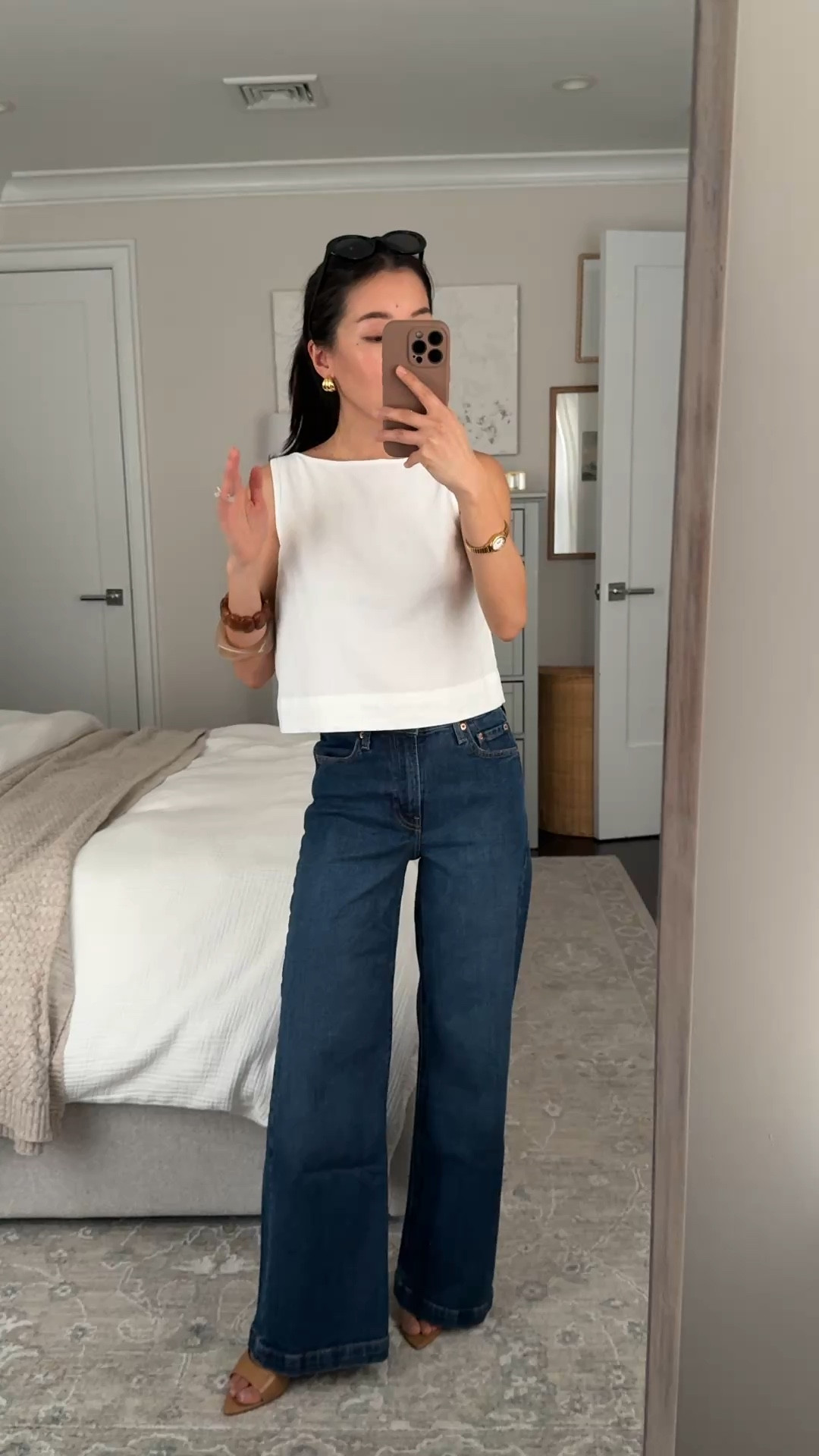 Code BEST for another 10% off Gap’s 40% off sitewide! Wardrobe staples:

• XXs regular cropped shell comes in linen blend or cotton poplin. I also tried petite which is very short so only get that if you want it pretty cropped 

• Gap stride jeans in  24 petite full length (I wear with heel) 

If you are petite and don’t like heels , I also get 24 *regular* in the ankle length Stride jeans and wear those with flats or sneakers!

• sandal heels sz 5, love these very sleek

Petite friendly wide leg jeans, easy mom outfit, transitional spring outfit 



#LTKootd #LTKPetite #LTKSpringSale
