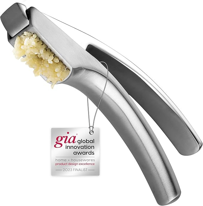 Garlic Press Stainless Steel - No Need To Peel Garlic Mincer for Fine Garlic - Detachable for Eas... | Amazon (US)