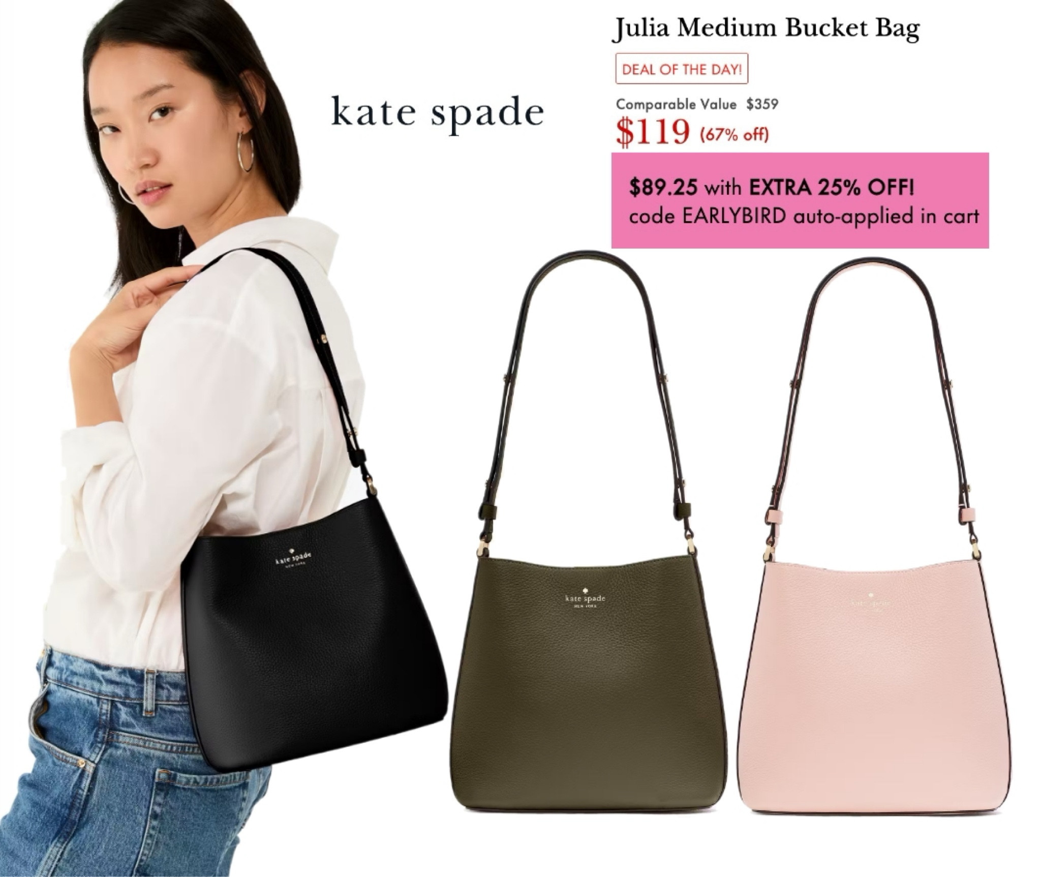 Kate spade medium bucket shops bag