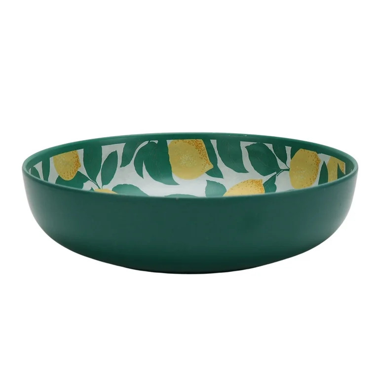 Mainstays by Becky G. & Alejandra Bamboo Melamine Dinner Bowl, Lemon & Green | Walmart (US)