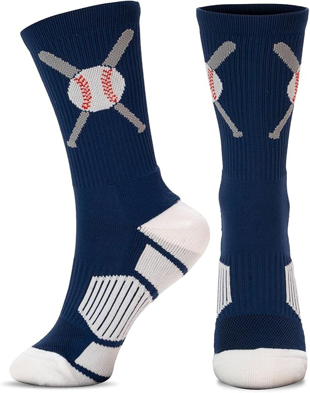 Baseball Woven Mid-Calf Socks | Crossed Bats | Youth and Adult Sizes | Amazon (US)