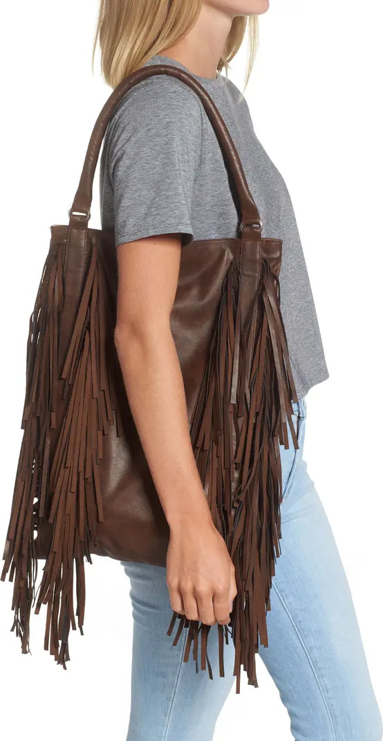 Area Stars Fringe Faux Leather Hobo Bag | Nordstrom | Nordstrom