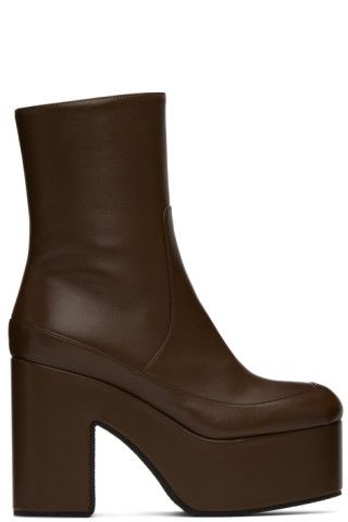 Brown Platform Boots | SSENSE