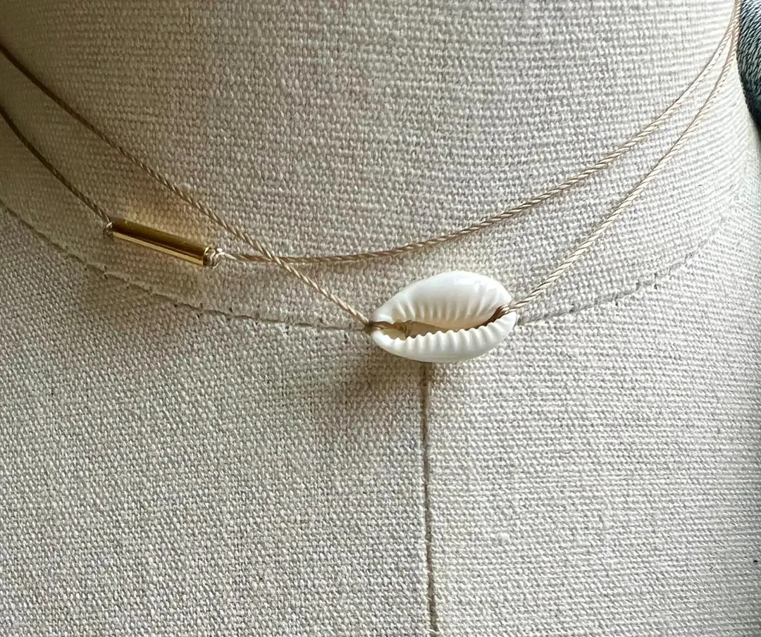 Cowrie Shell Double Choker: Beaded Cord Necklace, Summer Beach Jewelry | Etsy (US)