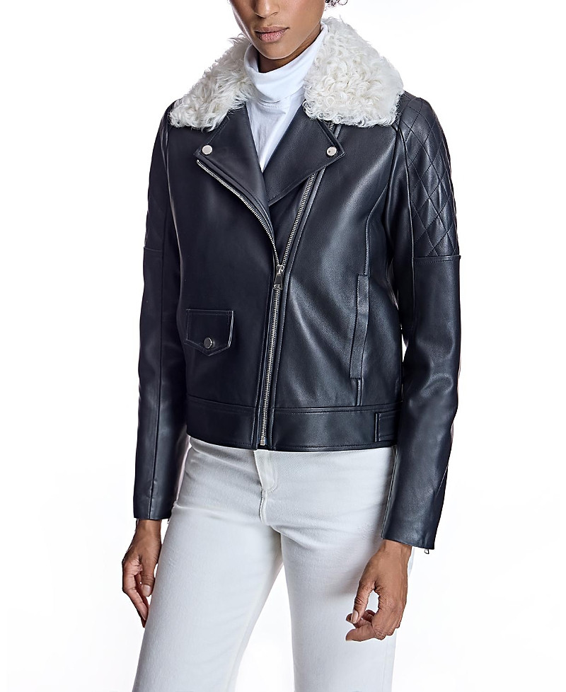 Maximilian Leather Jacket with Shearling Collar | Bloomingdale's (US)