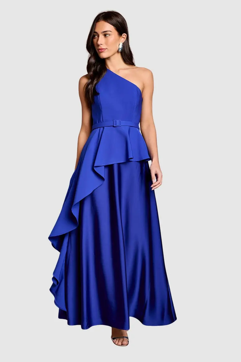Coast Asymmetric One-Shoulder Satin Maxi Dress in Cobalt at Nordstrom, Size 8 | Nordstrom