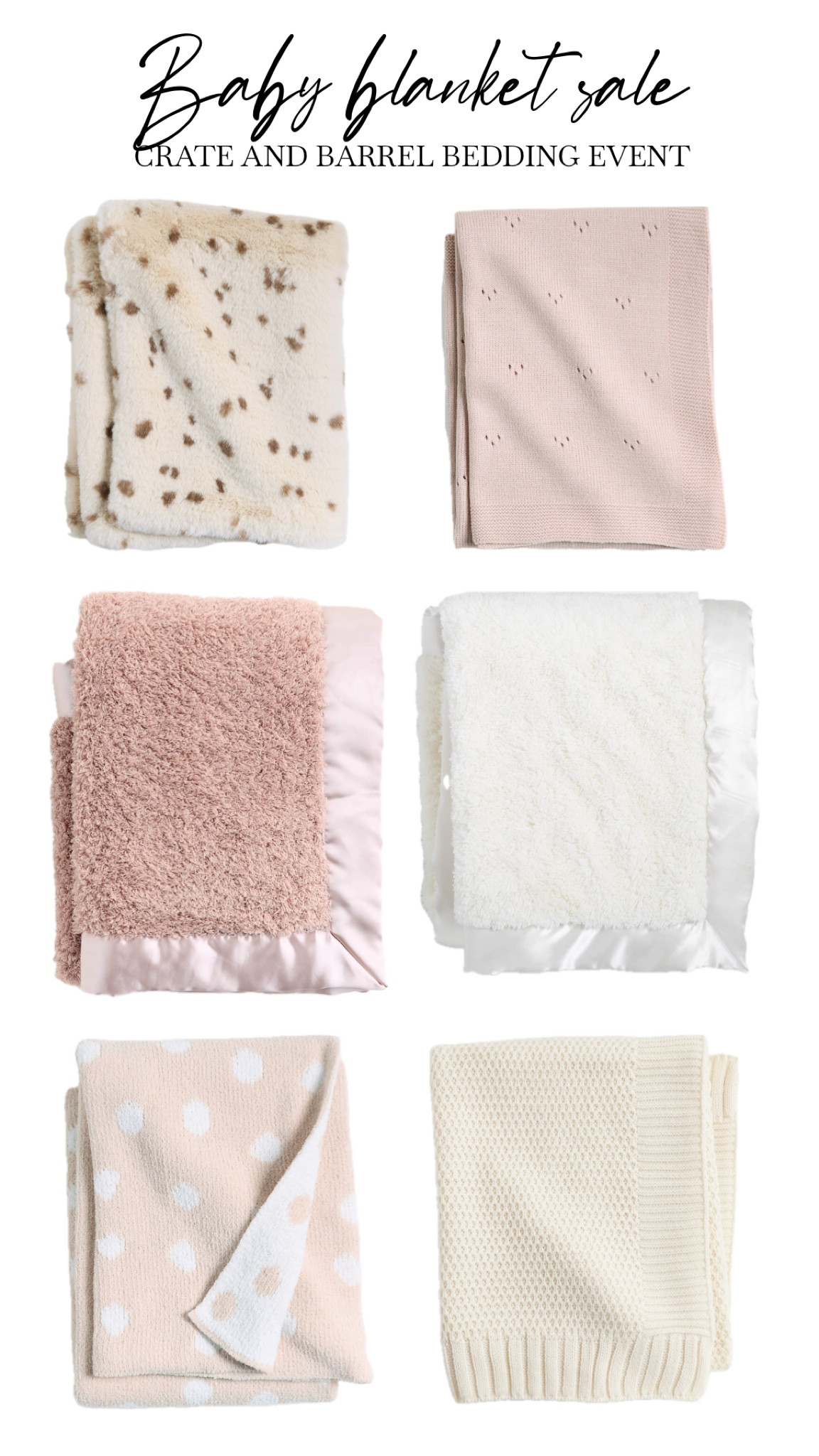 Crate and Barrel is having their bedding sale event and these baby blankets are on sale! Ends today so run!

Baby blankets, baby shower gift, newborn must haves, baby girl blankets, hospital bag must have, first time mom gifts 

#LTKBump #LTKFamily #LTKBaby