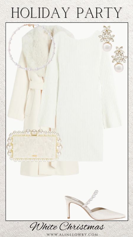 Holiday party outfit idea for a white Christmas look. Love the pearl details and how elegant and subtle it all ties together. Holiday Outfit 

#LTKHoliday #LTKstyletip #LTKparties
