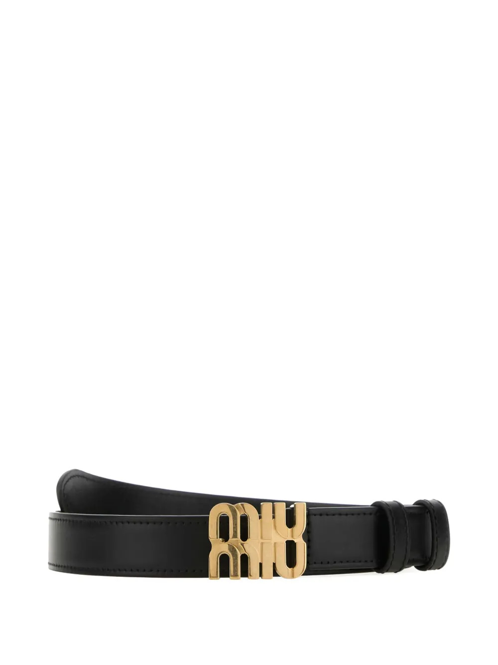 Miu Miu Logo Buckle Belt | Black | FARFETCH UK | Farfetch Global