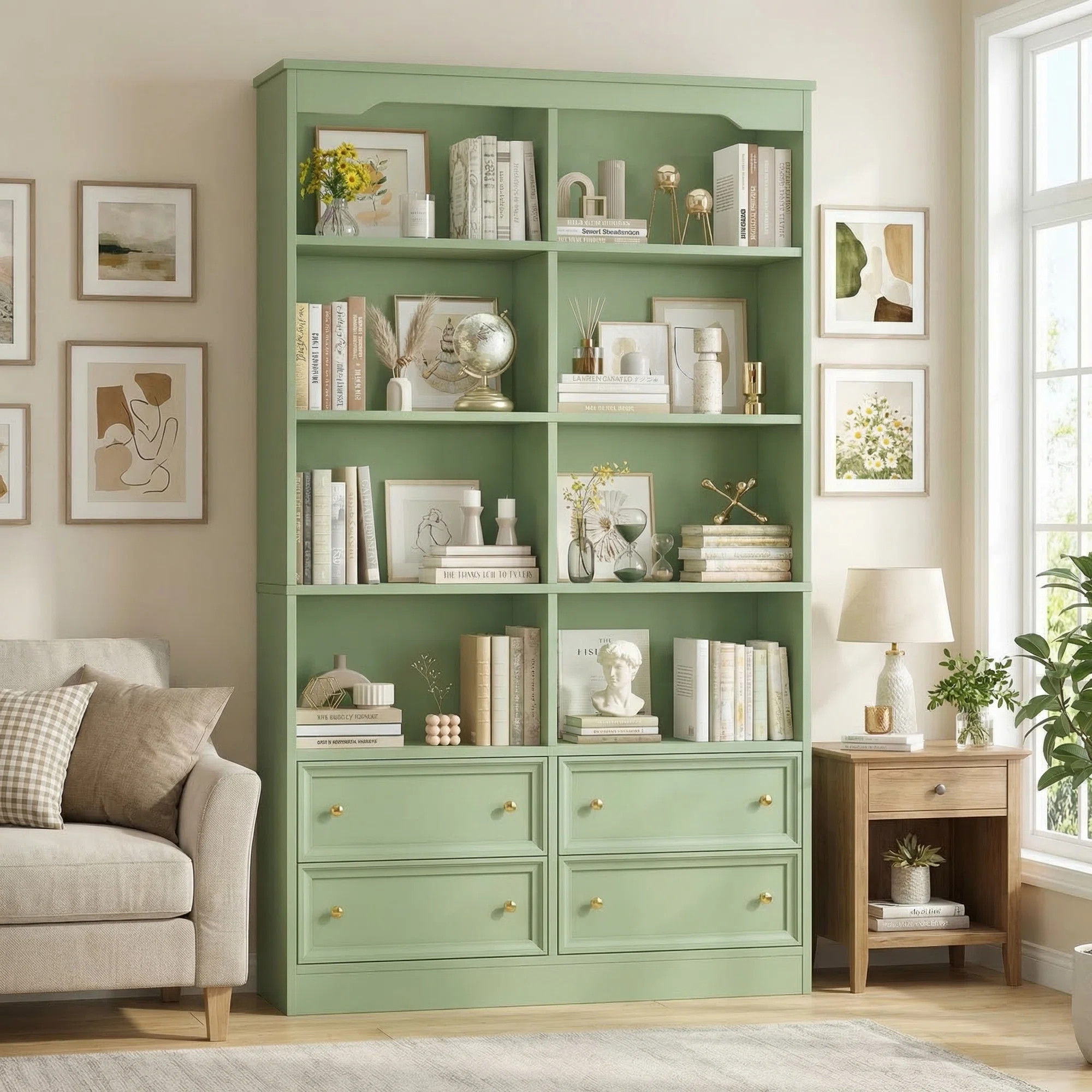 71" H 6-Tier Bookcase With 4 Drawers | Wayfair North America